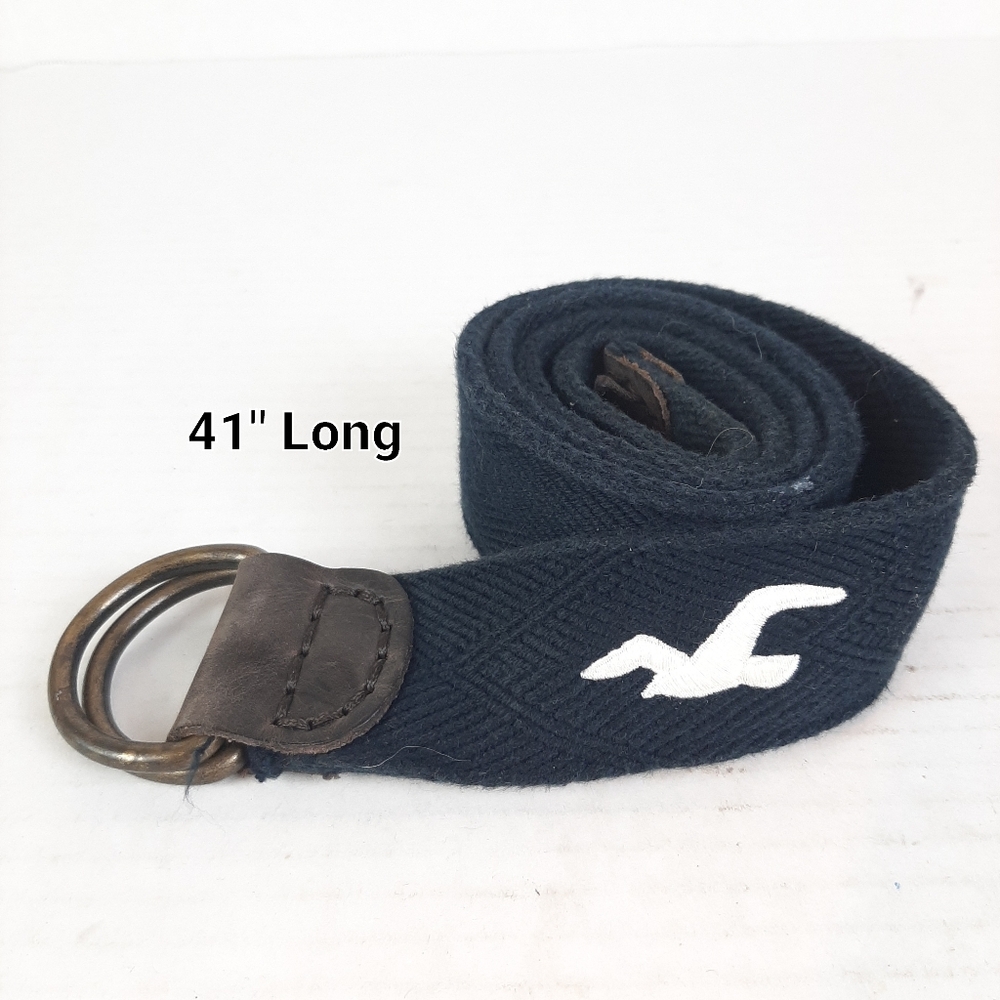 🔥Hollister Fabric D Ring Belt Embroidered Adjustable 41" Length